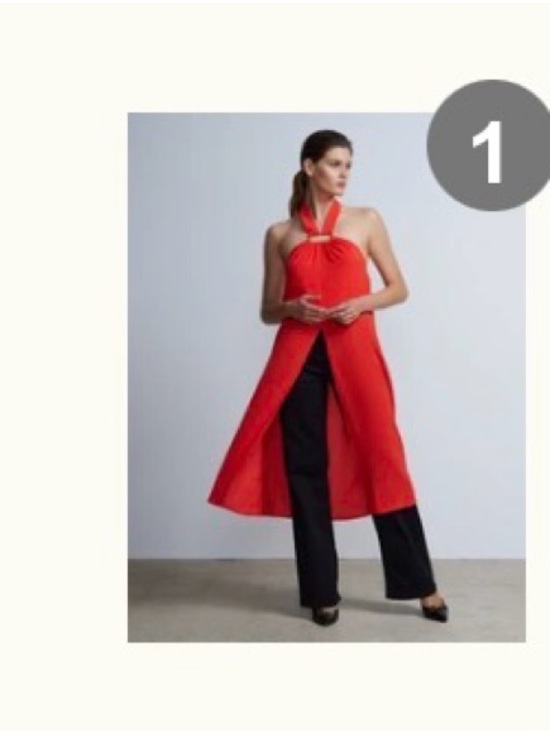 New York & Company Tops - Red Halter Maxi  with Front Slit
